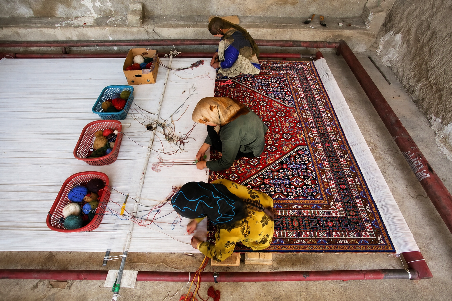 Custom hand-knotted Persian rug design concept